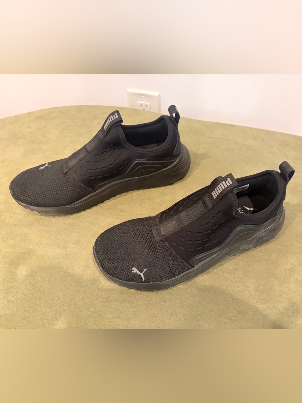 Puma Men’s Black Slip-On Mesh Athletic Sneakers